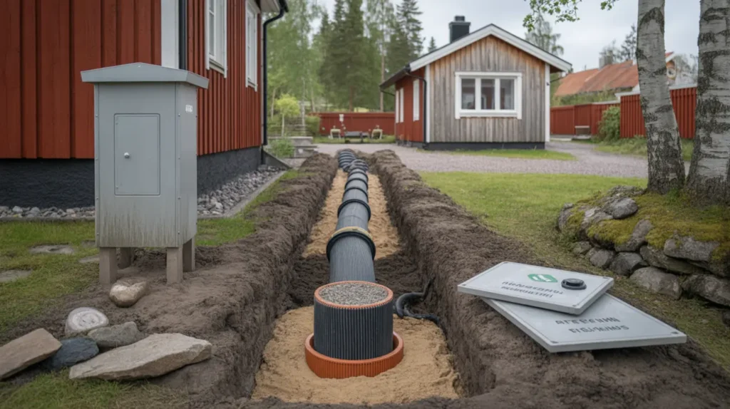 dra el till attefallshus och friggebod markkabel gr vdjup jordfelsbrytare och regler